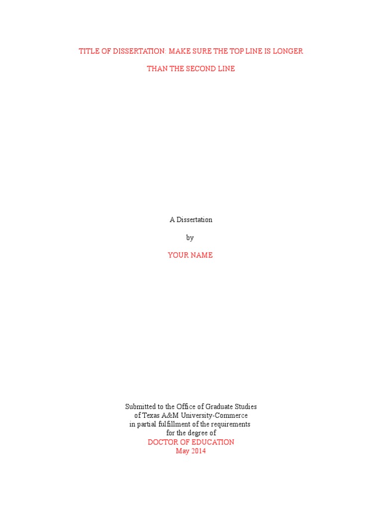 Dissertation Template 2 PDF Thesis Hypothesis