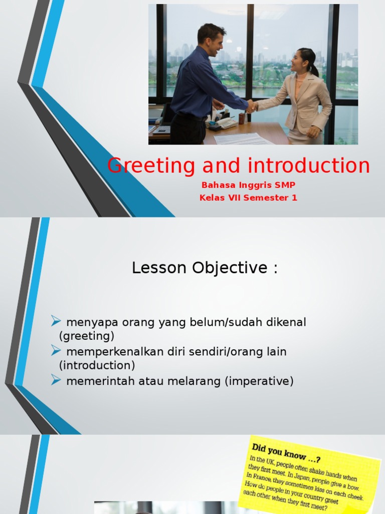 English Greetings and Introductions Guide | PDF | Sports & Recreation ...