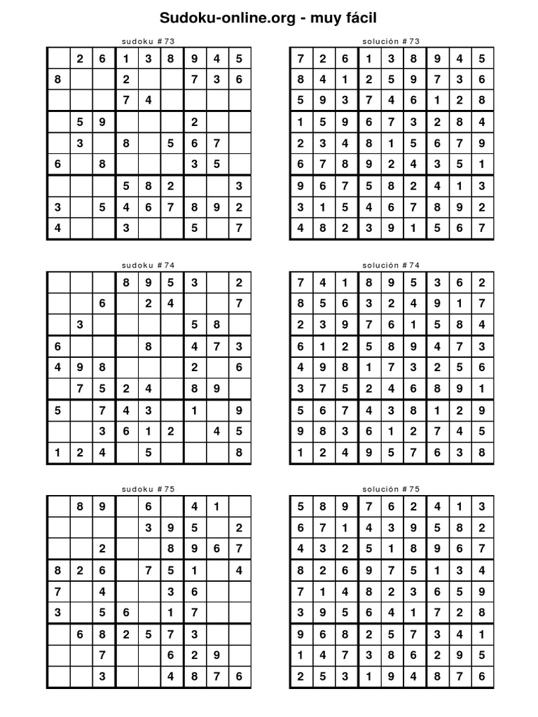 Sudokus Muyfacil 4 PDF | Rompecabezas lógicos | Np completos