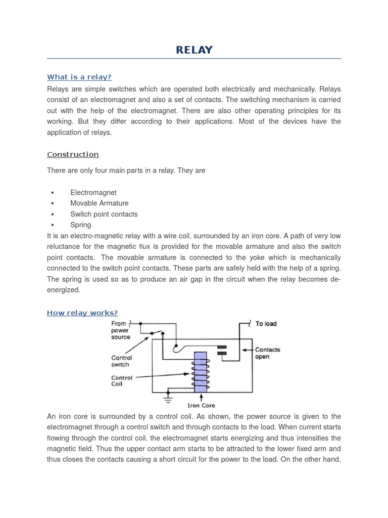 Relay What Is A Relay Pdf Relay Anti Lock Braking System