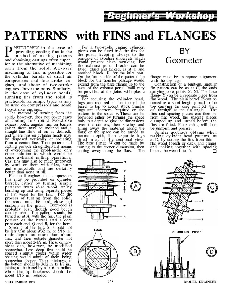2950-Patterns With Fins & Flanges | PDF | Cylinder (Engine) | Machines