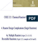 CHEE 321: Chemical Reaction Engineering: (Fogler 2.5, 4.3, 8.5) (Fogler 3.2.3, Examples in CH 4 and 8)