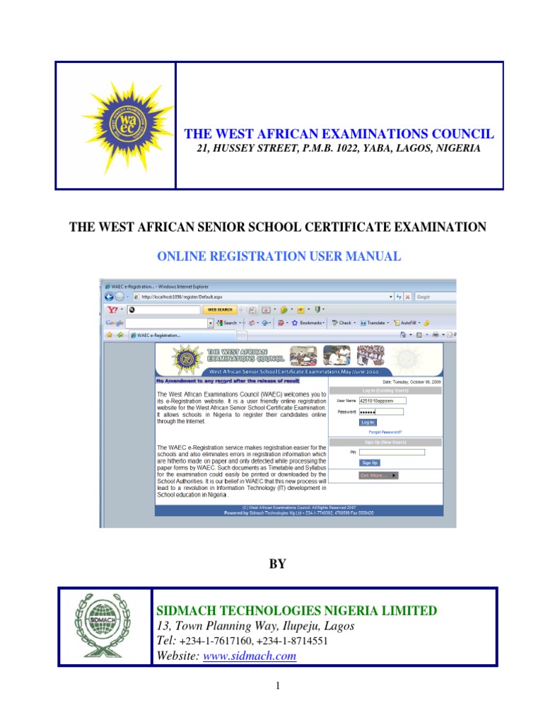WAEC Online E Registration Manual Online And Offline Image Scanner