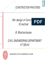 Mix Design of Concrete: IS Method B. Bhattacharjee Civil Engineering Department Iit Delhi