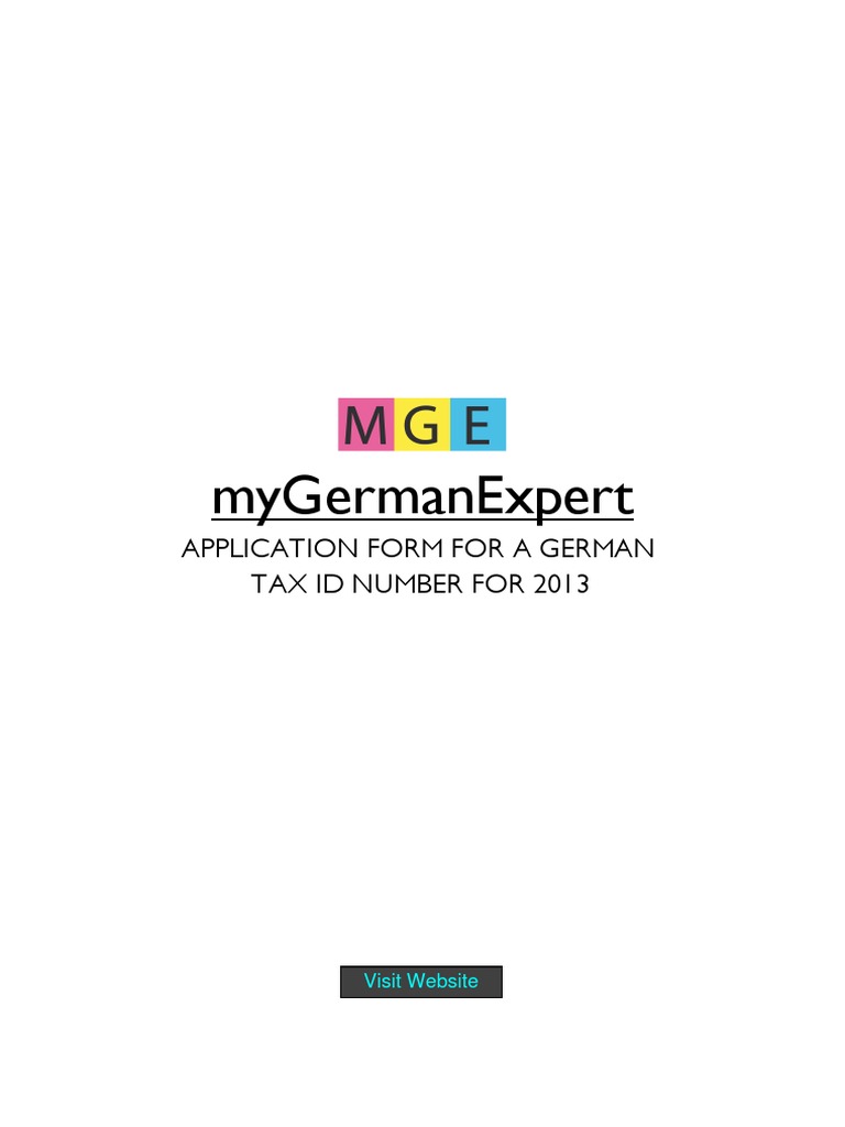 Mygermanexpert Application Form For A German Tax Id Number For 2013