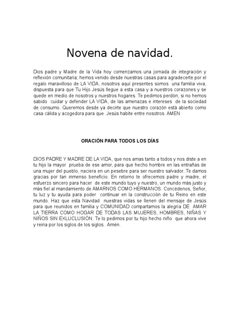 Novena de Navidad: Oraciones y Reflexiones | PDF | María, madre de ...