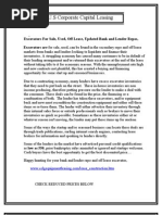 Download Excavators For Sale Used Off Lease Updated Bank and Lender Repos    by rama6666 SN29367088 doc pdf