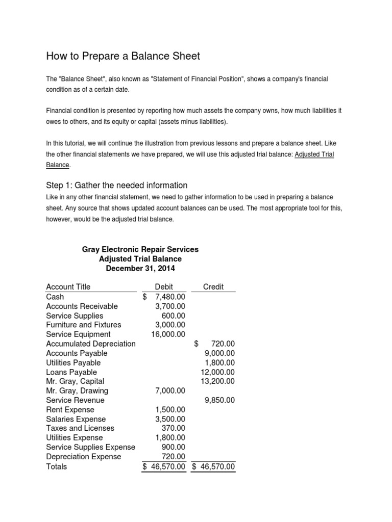 Step-by-Step Balance Sheet Preparation | PDF | Balance Sheet | Expense