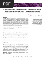 Contribuições submersas da Teoria das Elites aos Estudos Culturais Contemporâneos