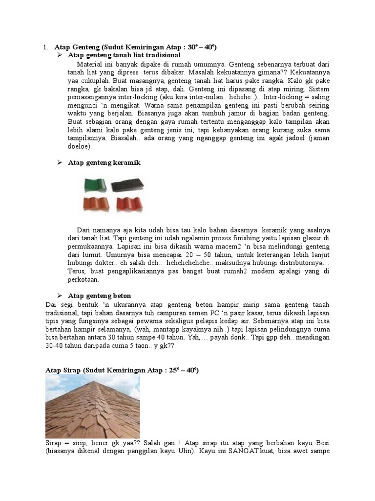 Kemiringan Atap Kemiringan Atap