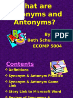 Antonyms Synonyms Powerpoint