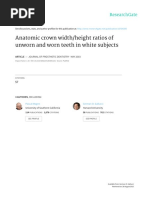 Pascal Magne-Anatomic Crown Widthlength Ratios of Unworn and Worn Maxillary Teeth