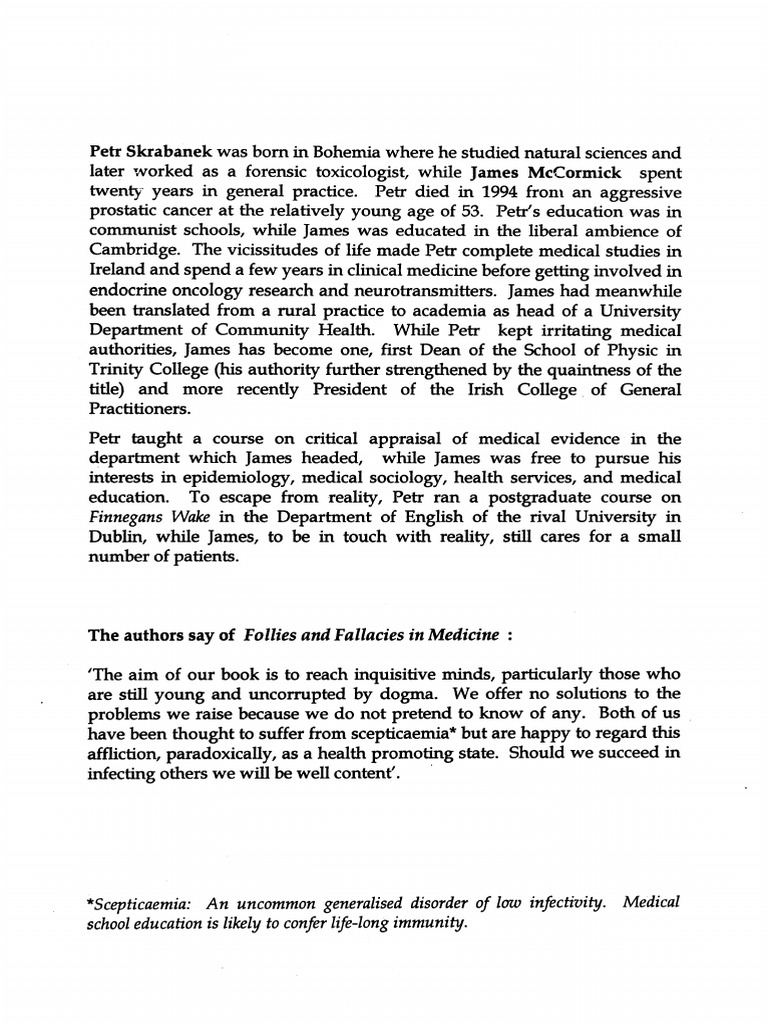 Follies and Fallacies in Medicine | PDF