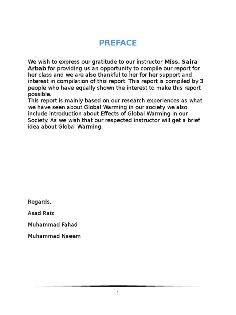 Preface: Arbab For Providing Us An Opportunity To Compile Our Report ...