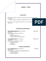 Teaching Resume April 2015 For Website