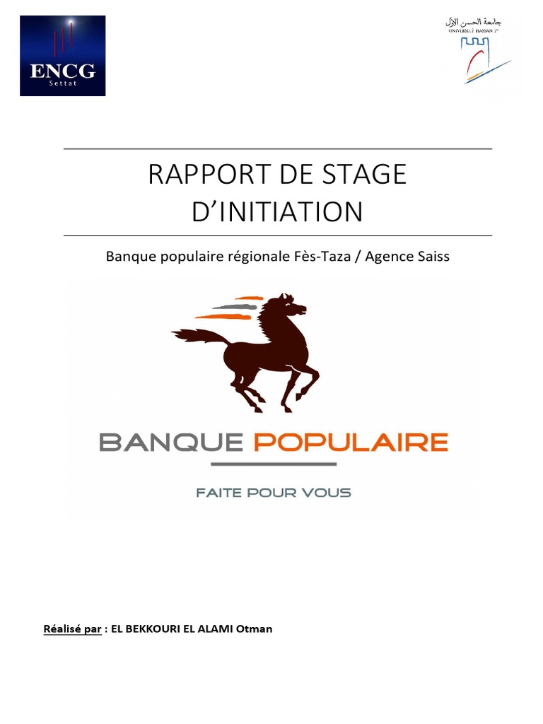 Rapport stage banque populaire