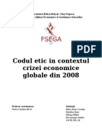 PROIECT Codul Etic in Contextul Crizei Economice Globale
