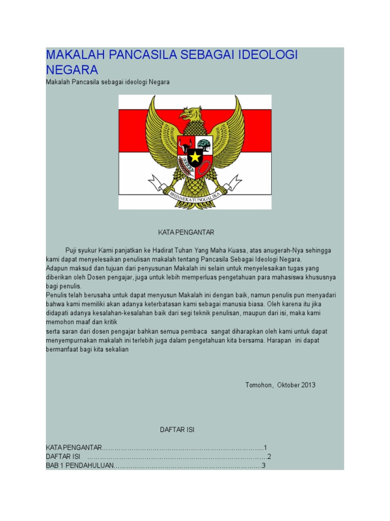 Makalah Pancasila Sebagai Ideologi Negara