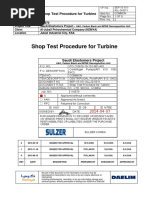 Shop Test Procedure For Turbine