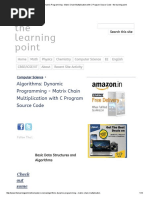 Algorithms - Dynamic Programming - Matrix Chain Multiplication With C Program Source Code - The Learning Point