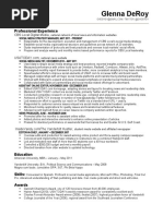 Resume - Glenna DeRoy