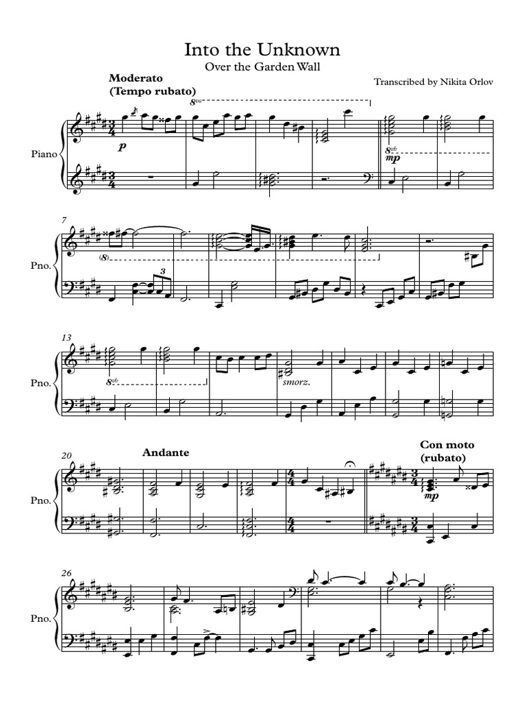 Into The Unknown - Full Score | PDF | Poétique (discipline) | Musique ...