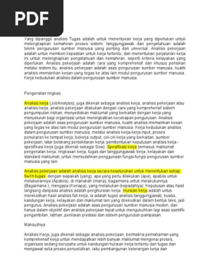 Analisis Kerja 1 Pdf