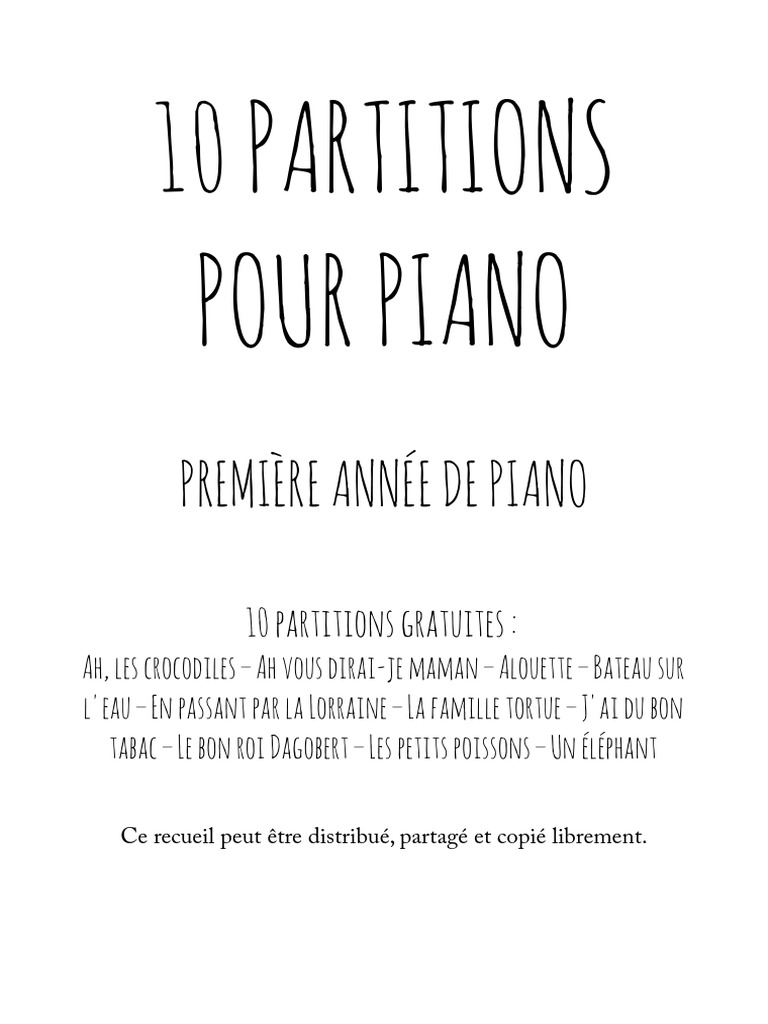 10 Partitions Pour Piano PDF