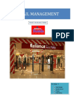 RETAIL MANAGEMENT PROJECT ON RELIANCE TRENDS