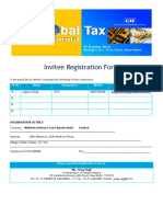 Invitee Registration Form: Sl. No Name Designation Mobile Email