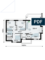 Plano de Casa Moderna de 1 Planta y 3 Dormitorios 2