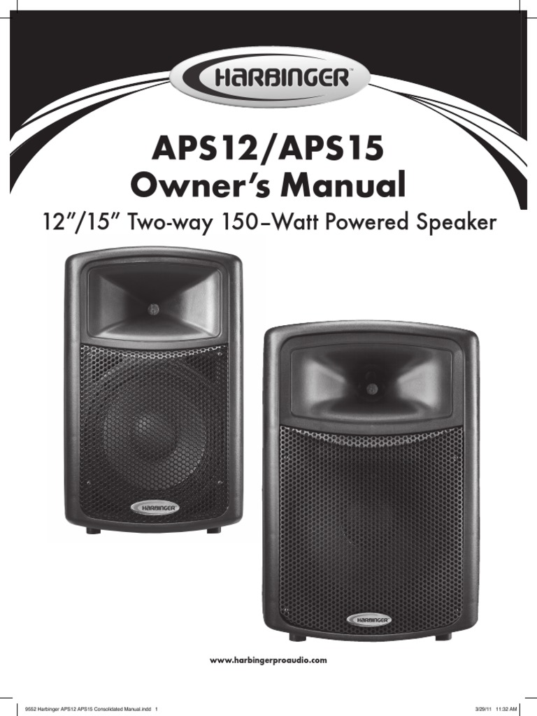 Harbinger APS12 APS15 Manual | Microphone | Ac Power Plugs And Sockets