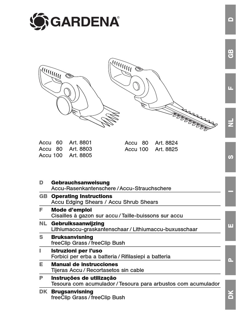 Rasenkantenschere Accu 80 8801 (En) | PDF | Battery Charger