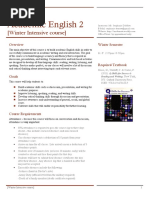 academic english 2 - intensive syllabus