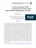 Pengaruh Variasi Temperatur PWHT Terhadap Sifat Mekanik Dan Struktur Mikro Baja ASTM A36
