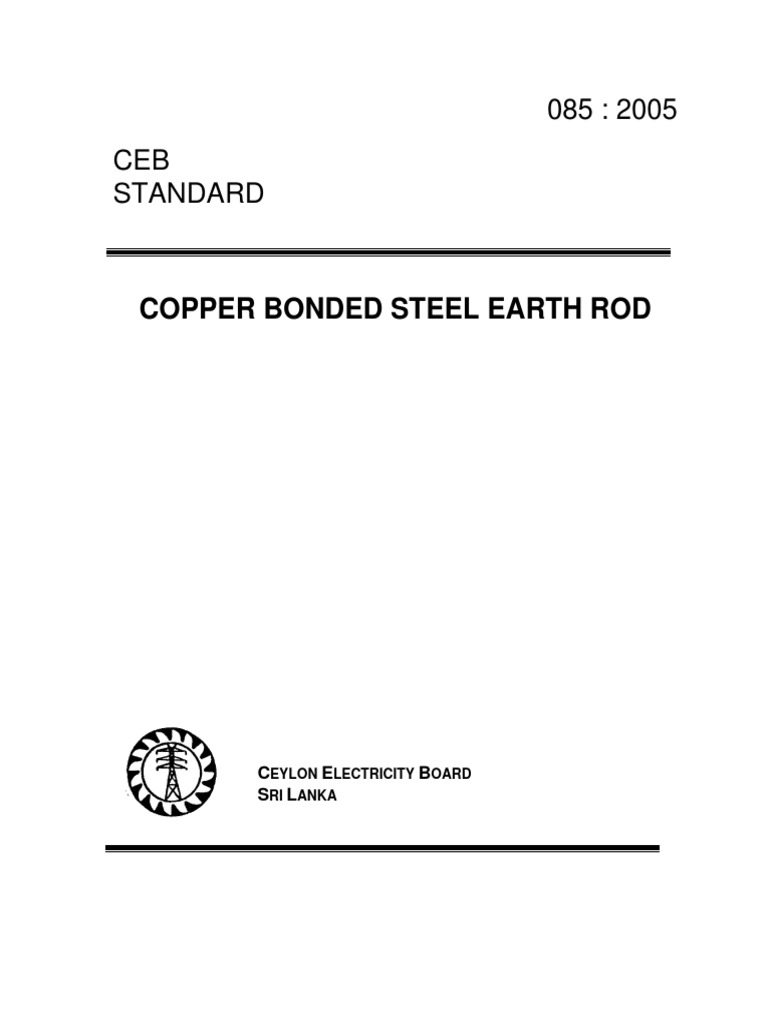 Copper Bonded Steel Earth Rod Specs | PDF | Engineering Tolerance | Steel