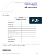 Example of Quotation Supply of Transport Services Nov 2012