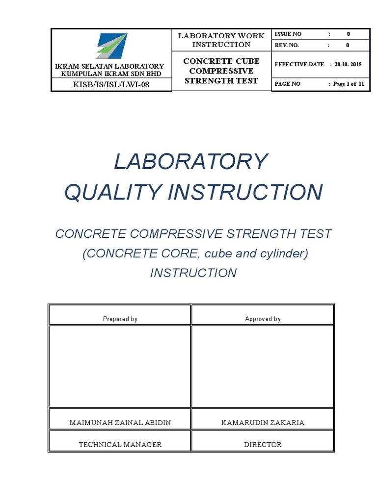 Wi - 08 Concrete Compression Test | Download Free PDF | Strength Of ...