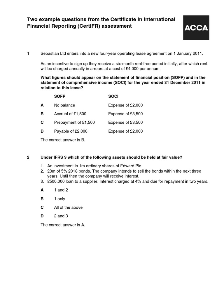 Acca Questions Certifr PDF