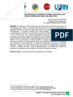 Localização e Concentração Do Emprego Formal Industrial Nos Municípios Da Paraíba Nos Anos 1990, 2000 e 2010