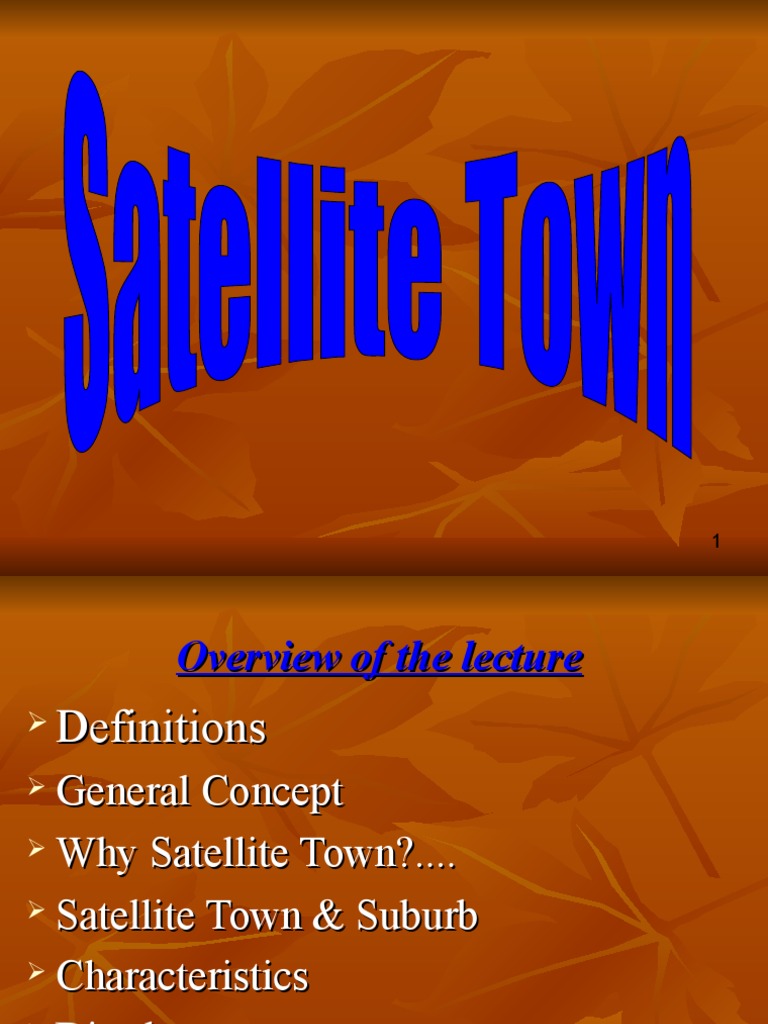 Satellite Town PDF Suburb Urban Planning