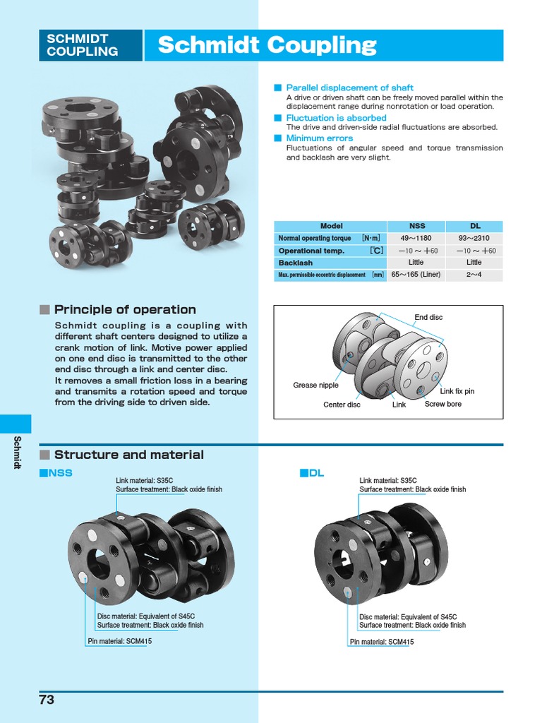 schmidt coupling Bearing (Mechanical) Torque