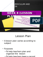 Week 8 (Lesson Plan) : Edu555 Curriculum and Instruction