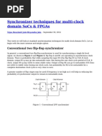 Synchronizer Techniques for Multi Clock Domain SoCs