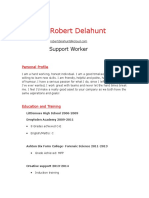 Robert Delahunt: Support Worker