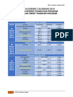 INTEC Academic Calendar 2016