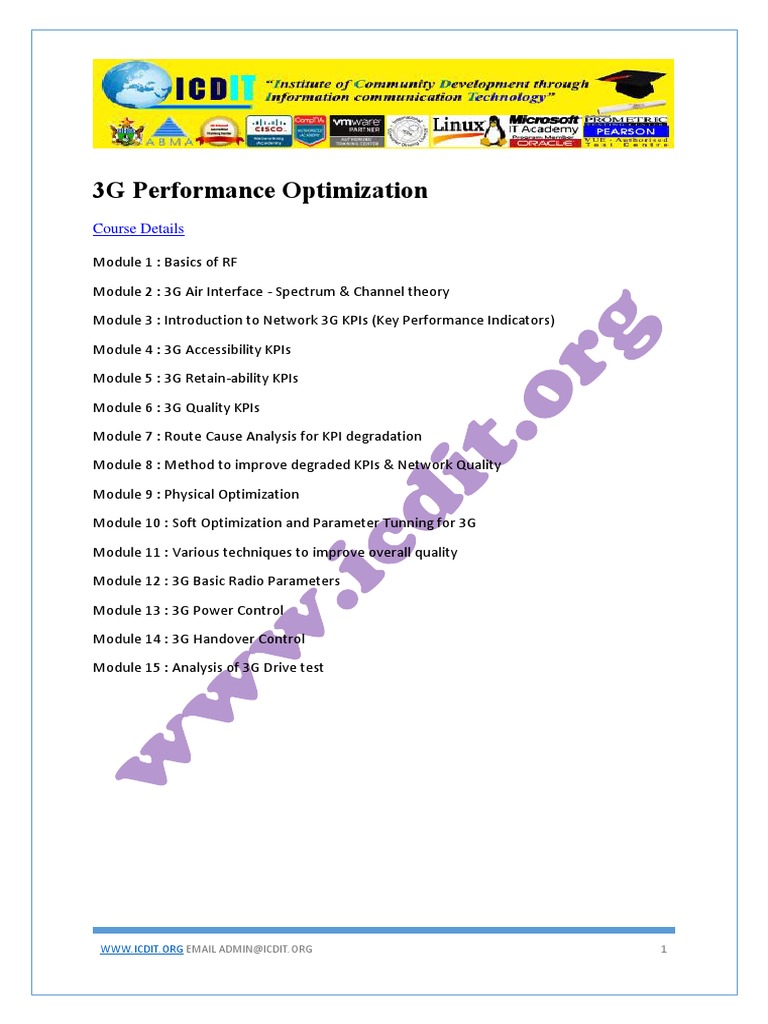 3G Performance Optimization Course Guide | PDF
