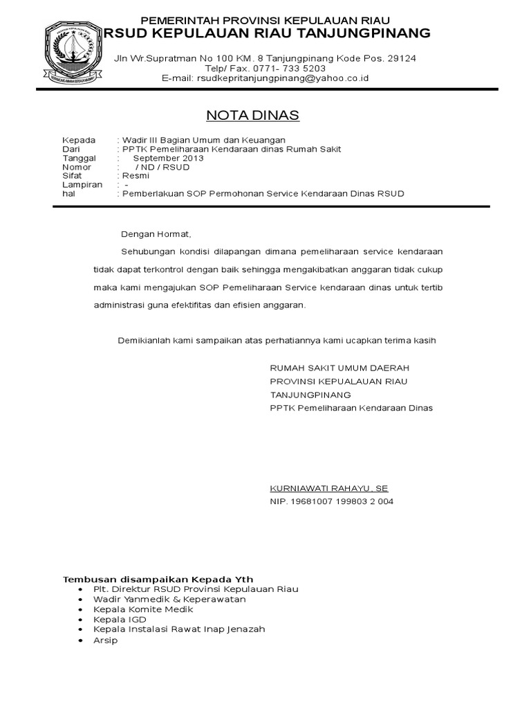 Nota Dinas - Service