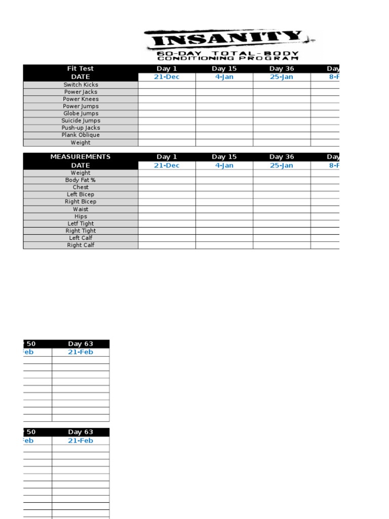 Fit Test Progress Tracking Guide | PDF | Self-Improvement | Lifestyle