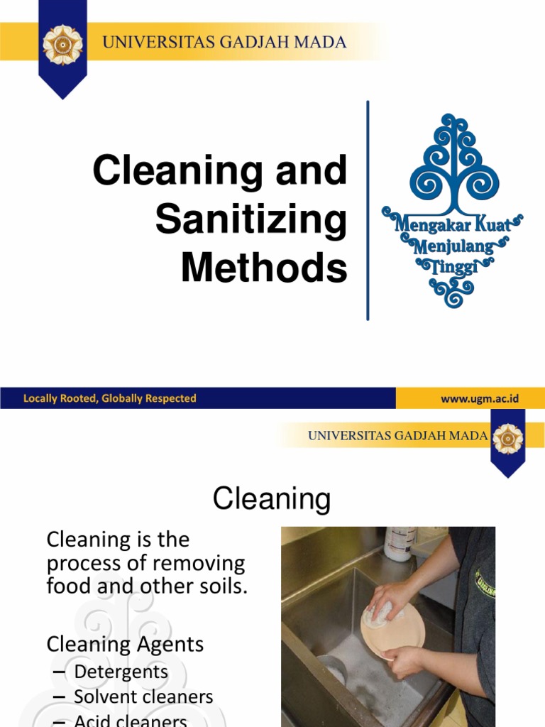 Cleaning and Sanitizing Methods PDF PDF Disinfectant Water